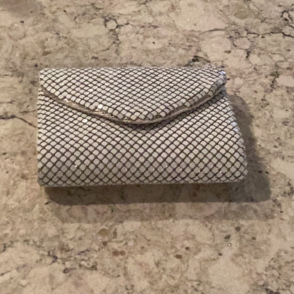 NWOT never used white mini dress pocketbook,  excellent condition